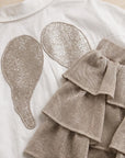 Golden Ruffle Coordinated Set