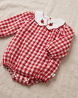 Gingham Rose Embroidered Shorts
