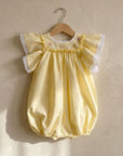 Embroidered Ruffle Romper