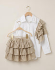 Golden Ruffle Coordinated Set