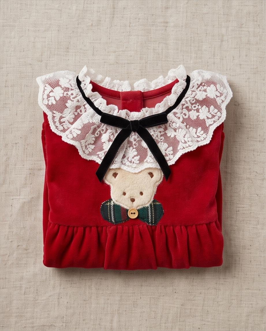 Velvet Holiday Bear Dress