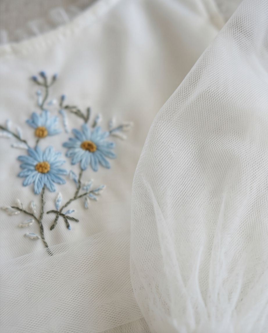 Embroidered Tulle Dress