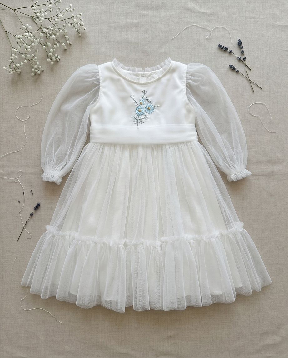Embroidered Tulle Dress