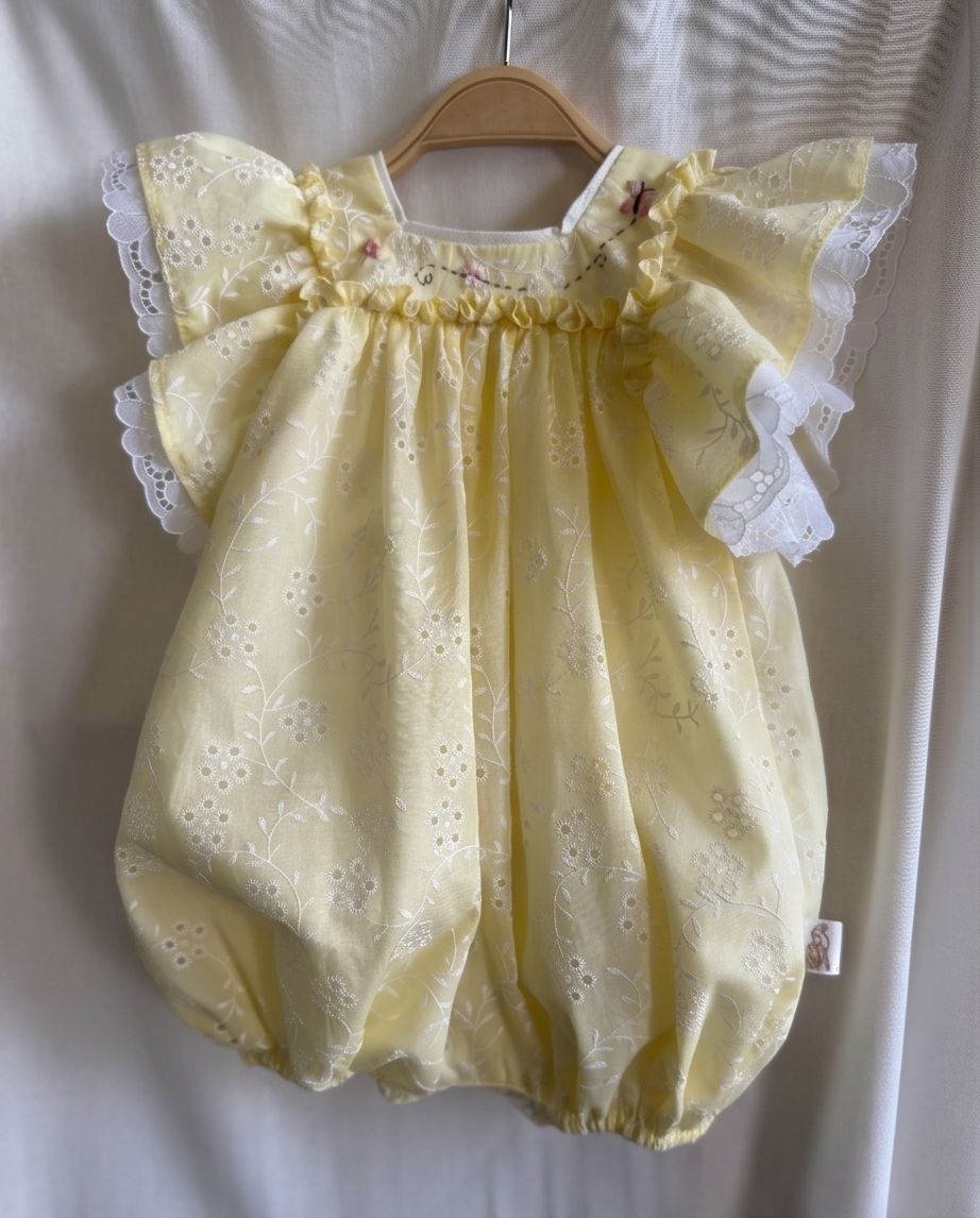 Embroidered Ruffle Romper
