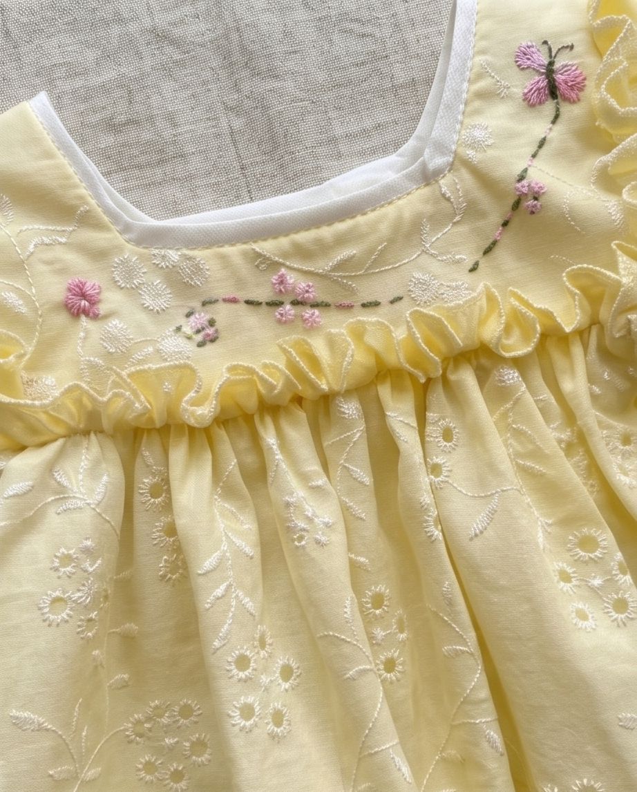 Embroidered Ruffle Romper