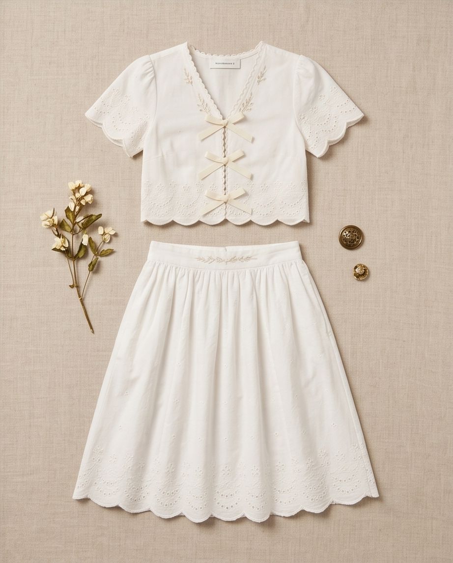 First Communion Embroidered Linen Set