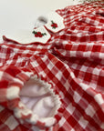 Checkered Red & White Romper