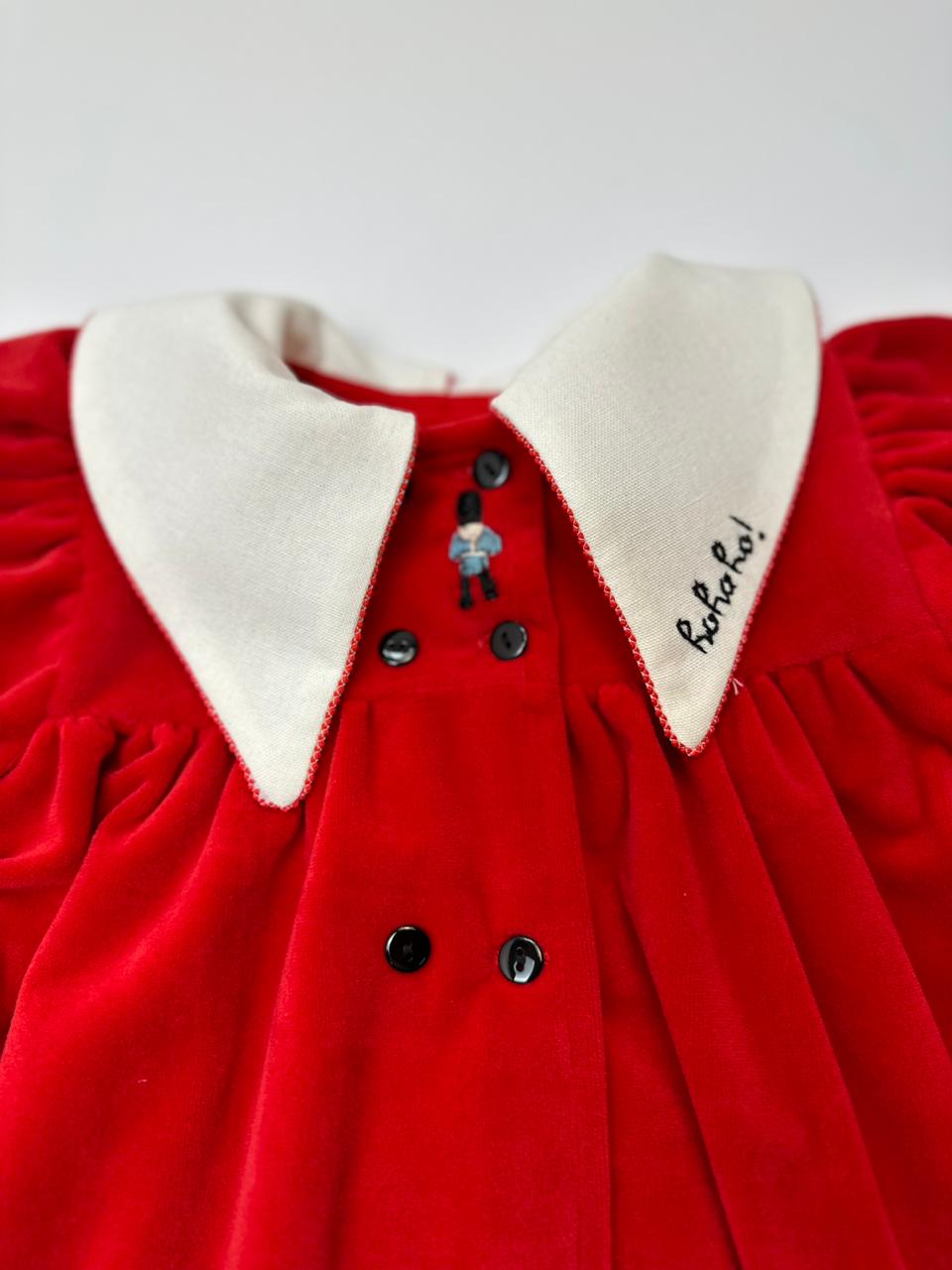 Royal British guardsman Red Velvet dress