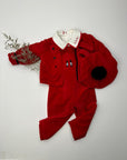 Royal British guardsman Red Velvet Jumpsuit