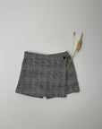 Plaid Grey Asymmetric skirt and short