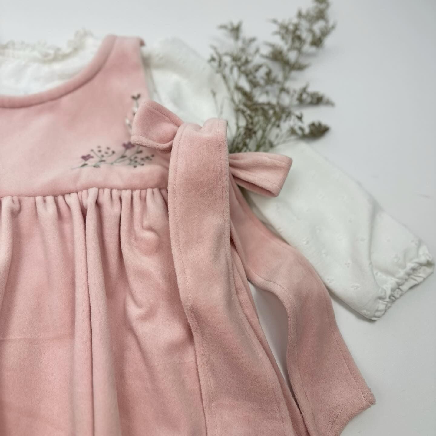 Powder Pink - French Velvet dress