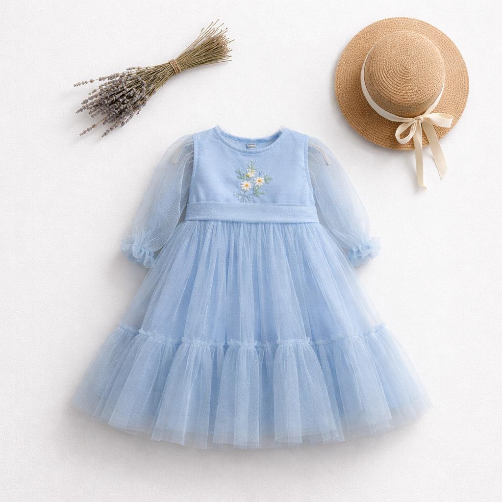 Embroidered Tulle Dress